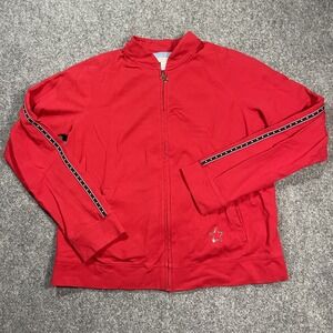 Vintage Casual Corner Full Zip Jacket Sz Large Red Made in the USA Patriotic RWB